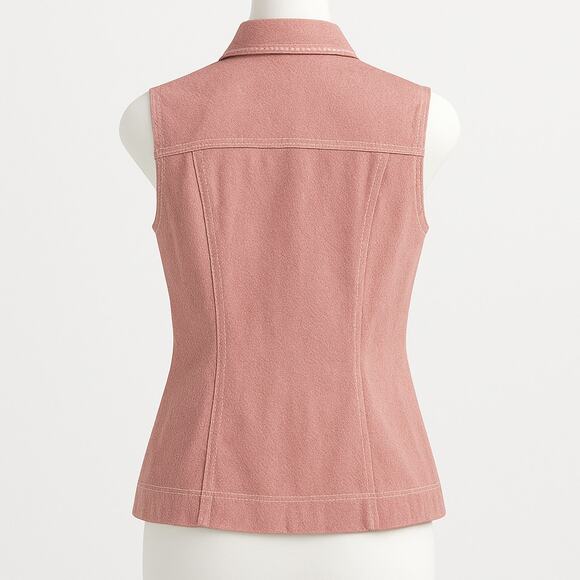 Akris Punto Tailored Pink Collared Vest Minimalist Luxury Casual Size 6 - Picture 2 of 8